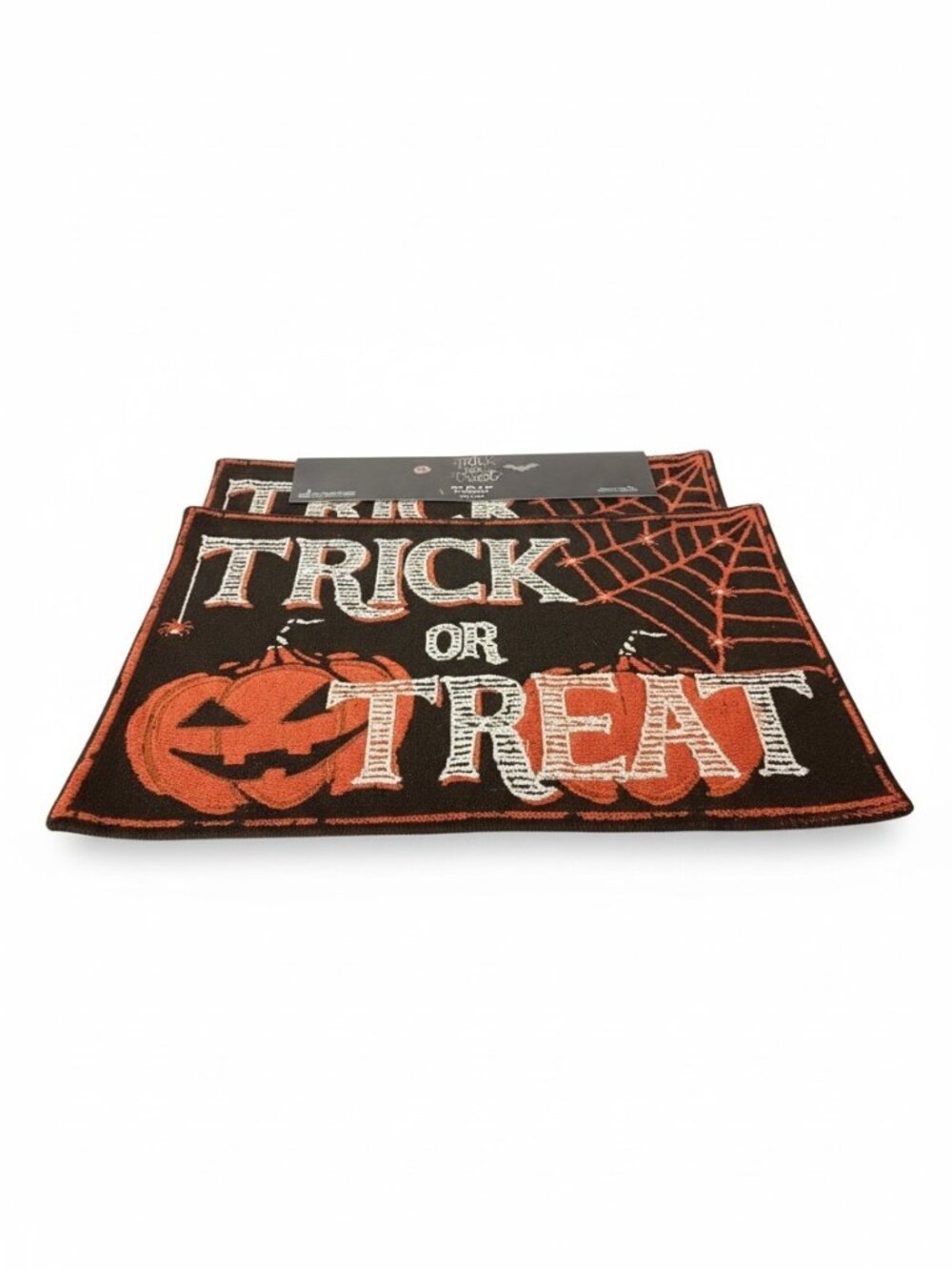 Vintage-Style Halloween Trick or Treat Placemat Set of 4 – Pumpkin & Spiderweb D
